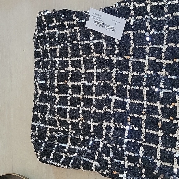 NWT ASTR The Label Carmen Sequin Strapless Mini Dress-Black/Silver - Picture 8 of 13